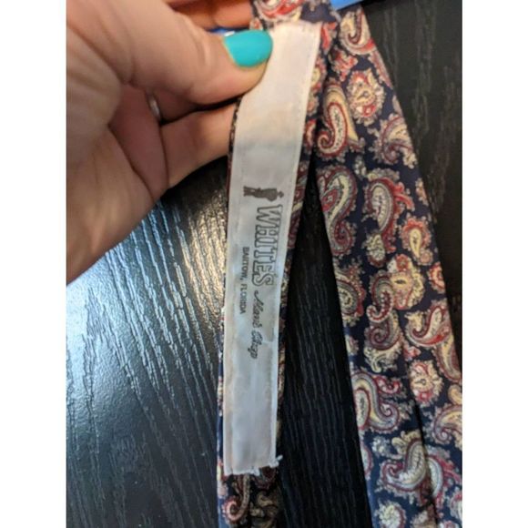 Vintage Briar Men's Silk Tie Paisley Handmade Woven Silk in England T59 - Picture 10 of 10